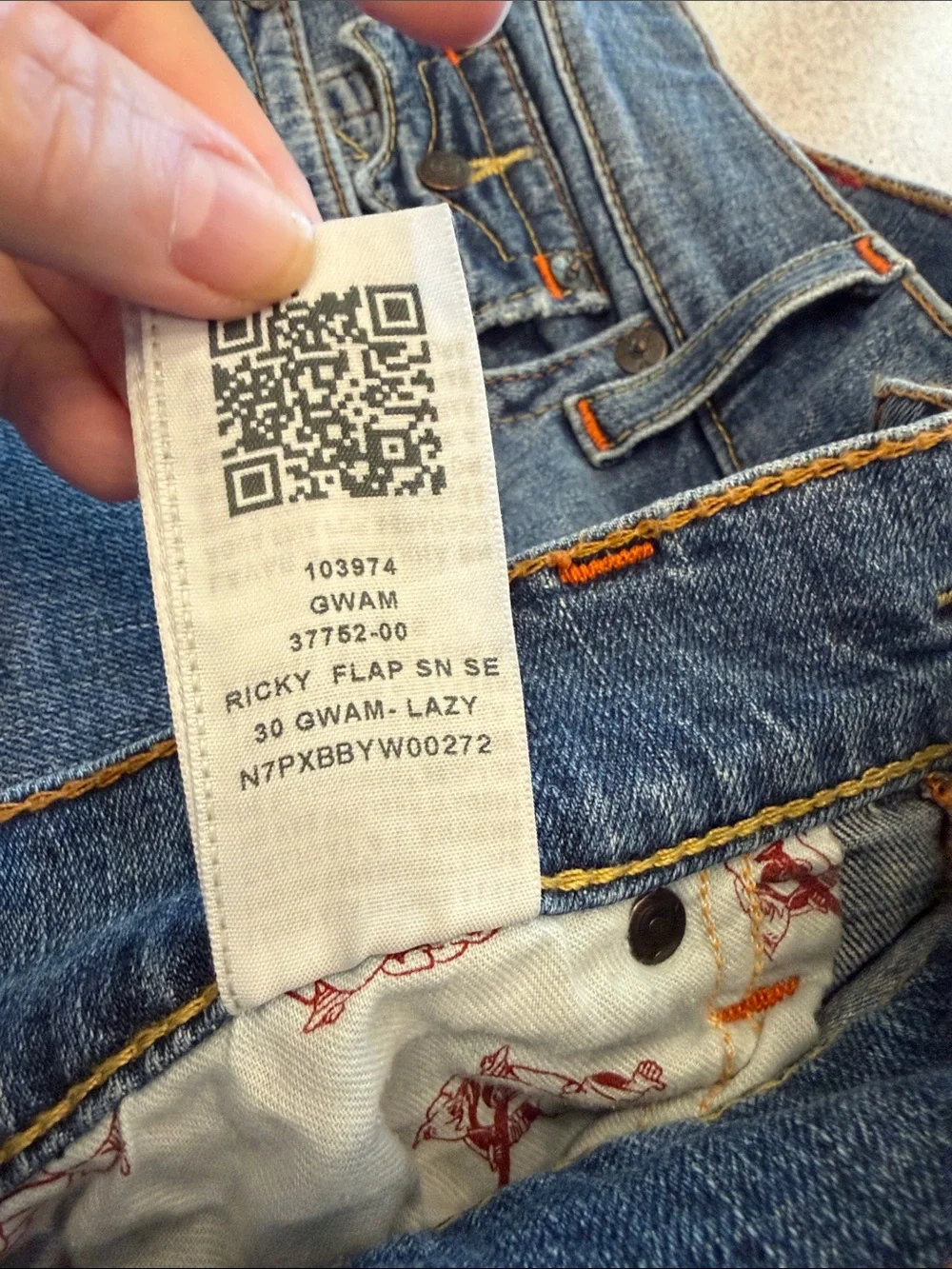 True Religion Men's Medium Blue Relaxed Straight Ricky Jeans 32X31